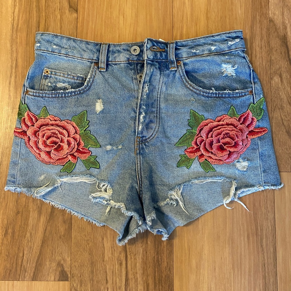 Zara Rose embroidered Jean Shorts